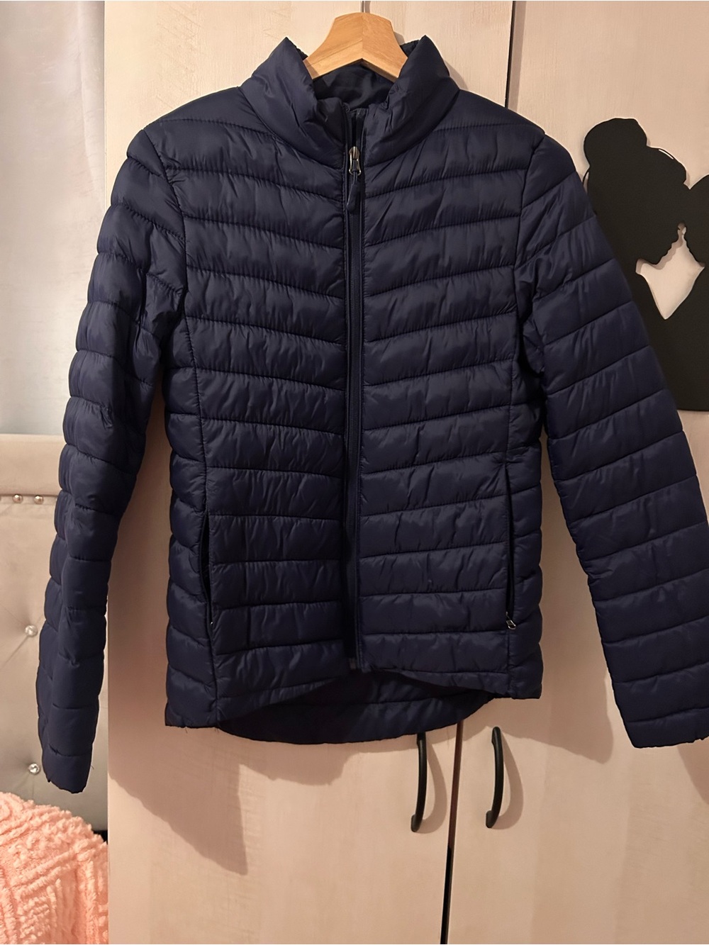 Women's Navy Quilted Packable Jacket